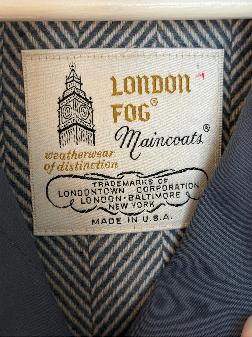London Fog Slate Blue Long-Sleeve Belted Trench Coat - Picture 3 of 7